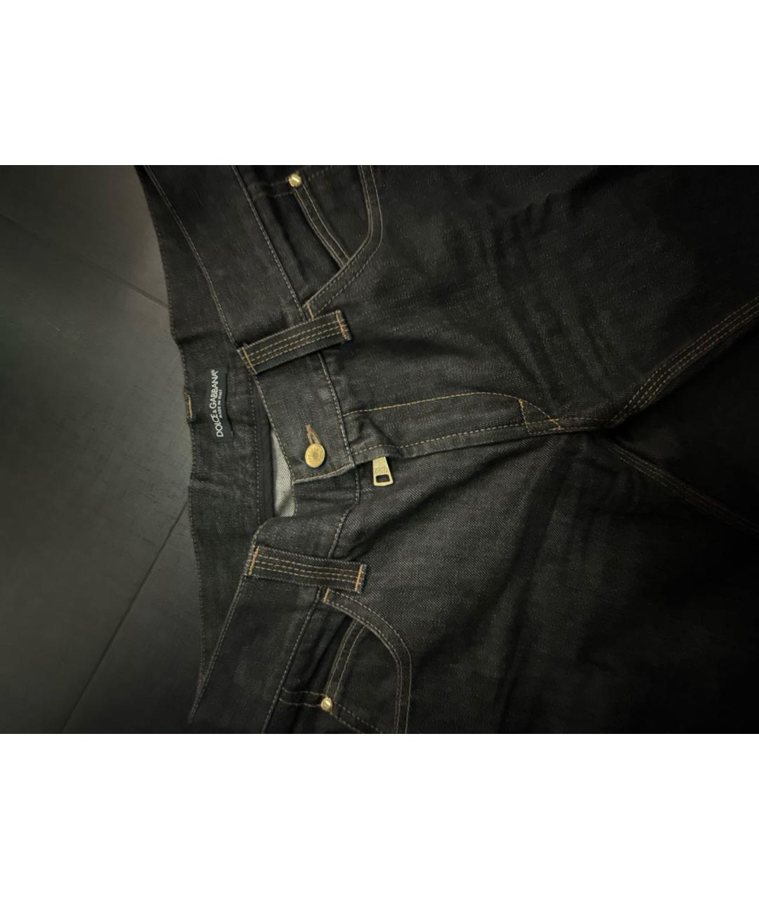 DOLCE&GABBANA Черные хлопковые прямые джинсы, фото 3