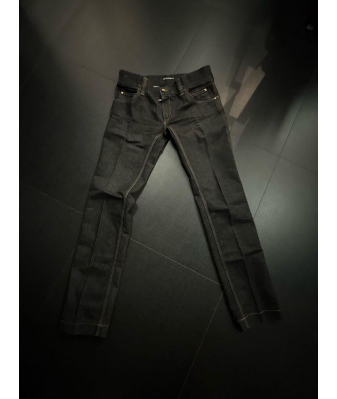 DOLCE&GABBANA Черные хлопковые прямые джинсы, фото 8