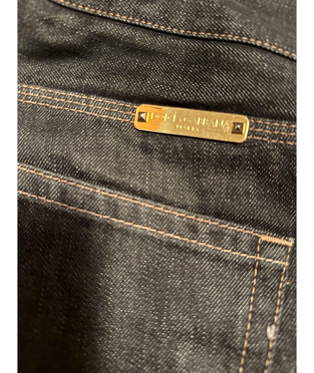 DOLCE&GABBANA Черные хлопковые прямые джинсы, фото 7