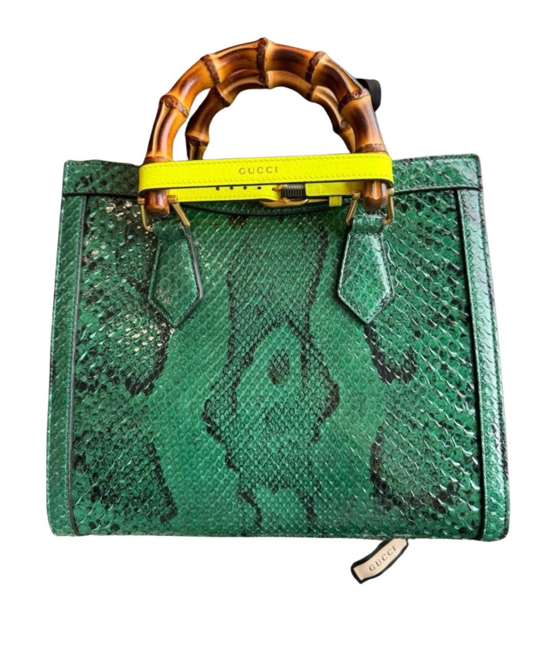 GUCCI Зеленая кожаная сумка тоут, фото 1