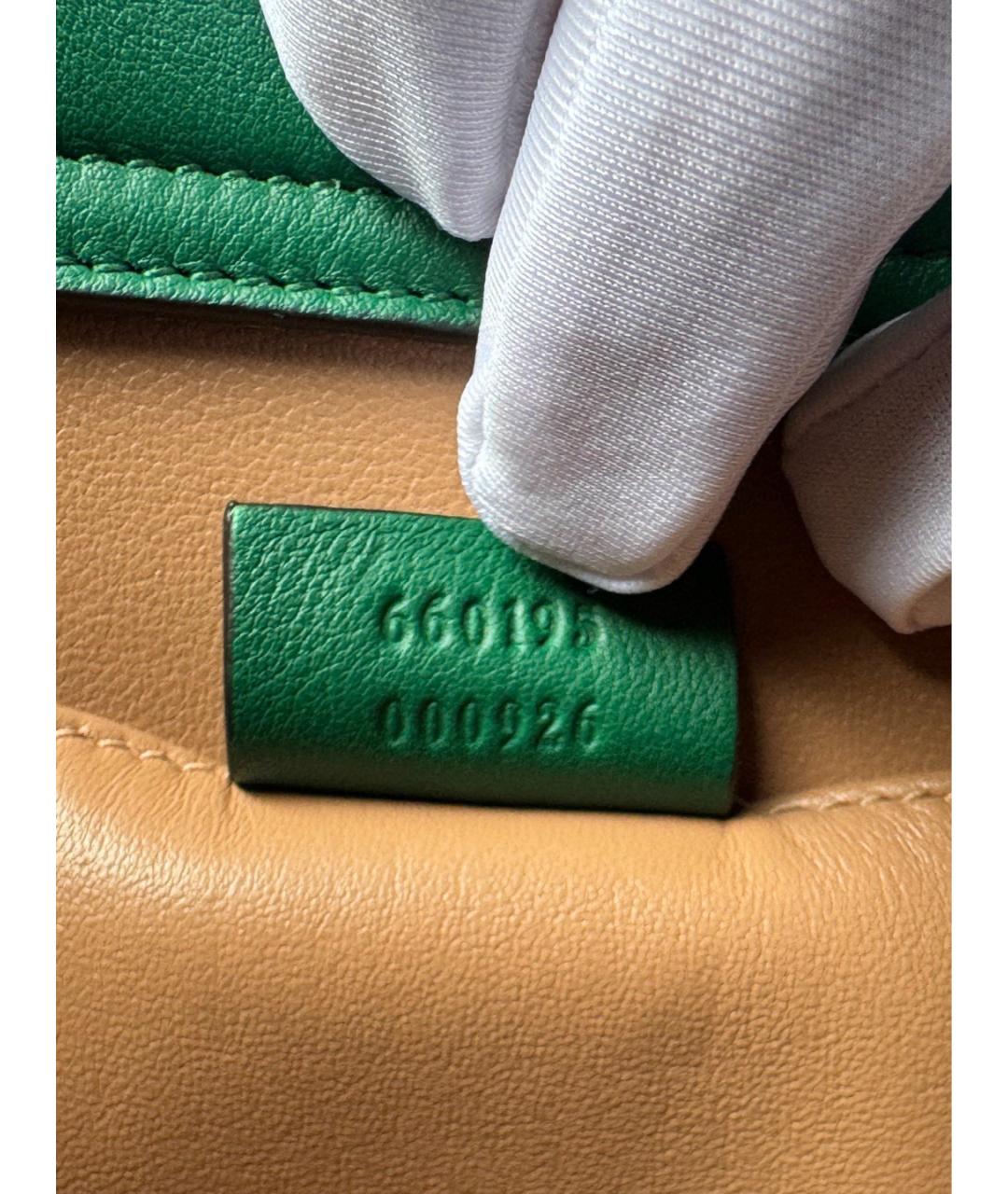 GUCCI Зеленая кожаная сумка тоут, фото 7