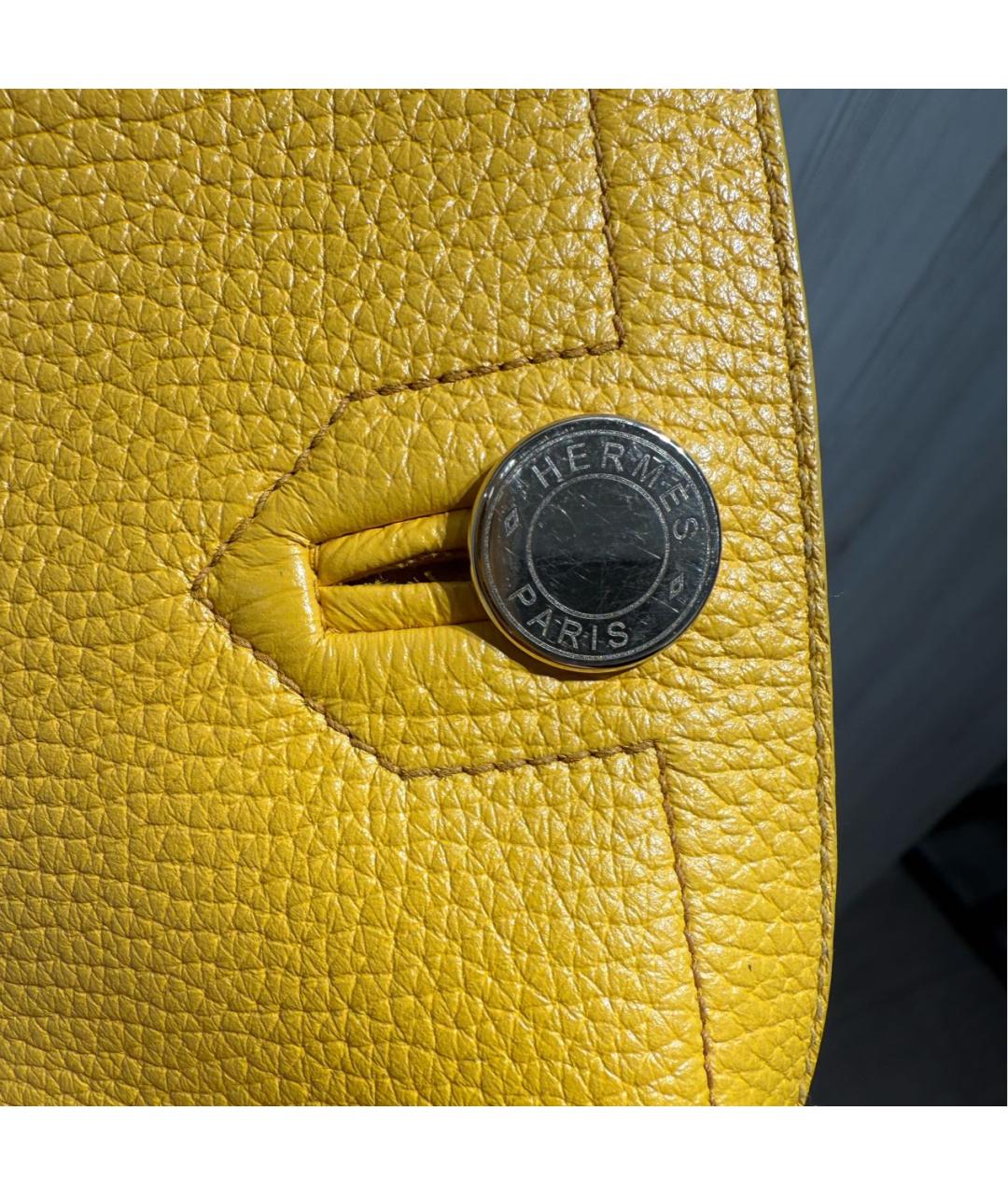 HERMES Горчичные кожаные шорты, фото 5