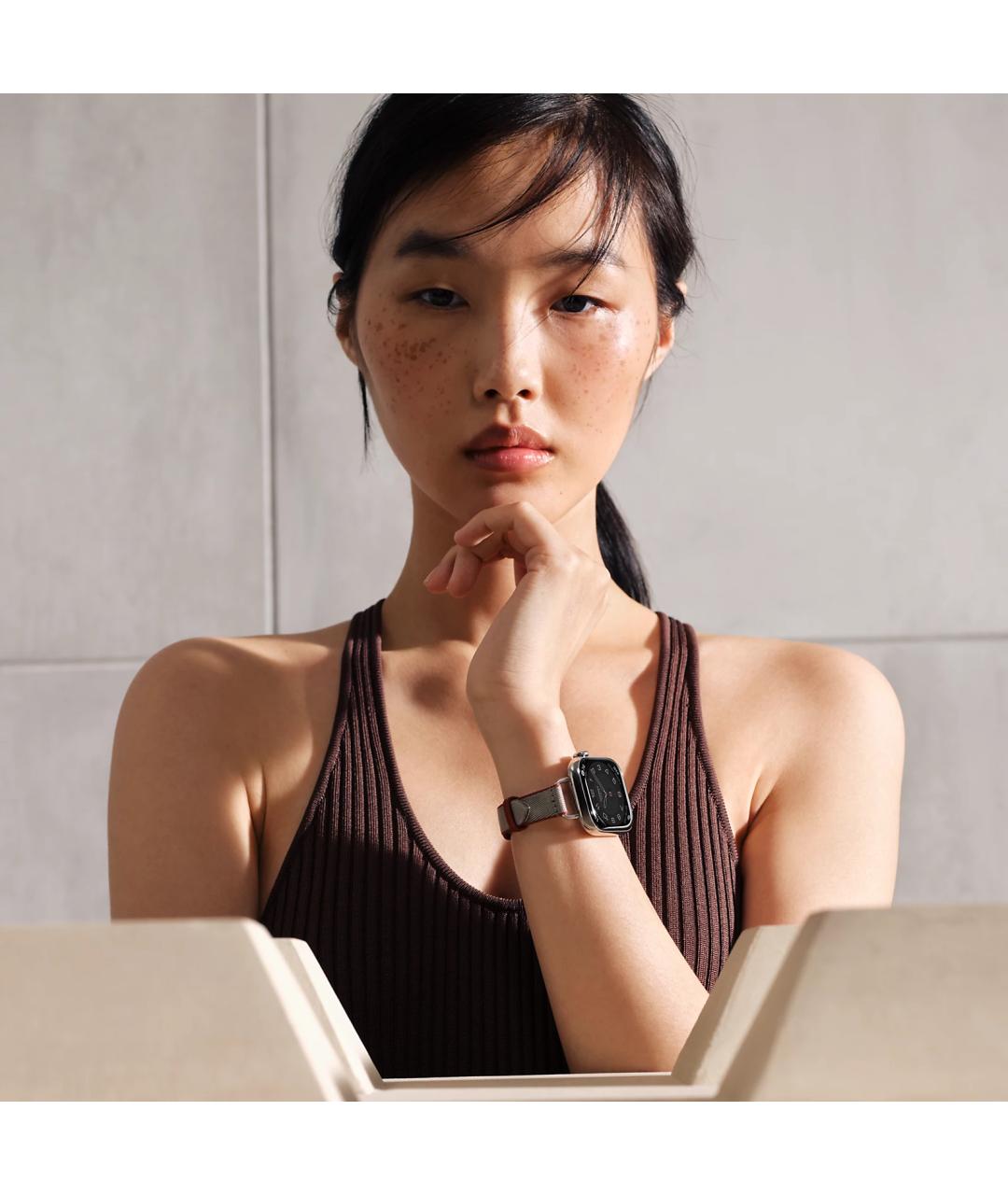 HERMES Серые титановые часы, фото 5