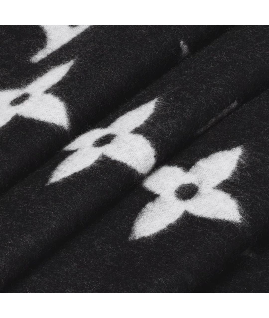 LOUIS VUITTON Черный кашемировый шарф, фото 4