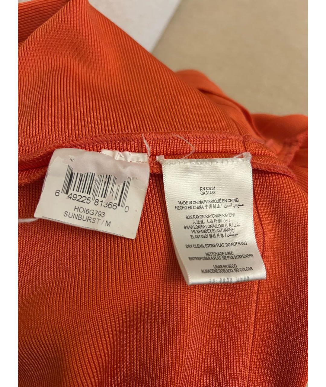 HERVE LEGER Коралловое синтетическое коктейльное платье, фото 5