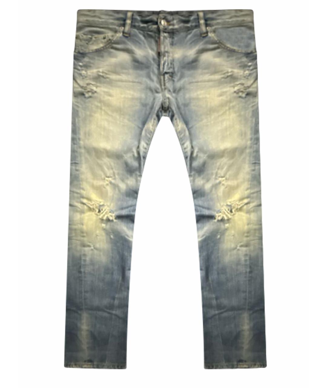 DSQUARED2 Голубые хлопковые прямые джинсы, фото 1