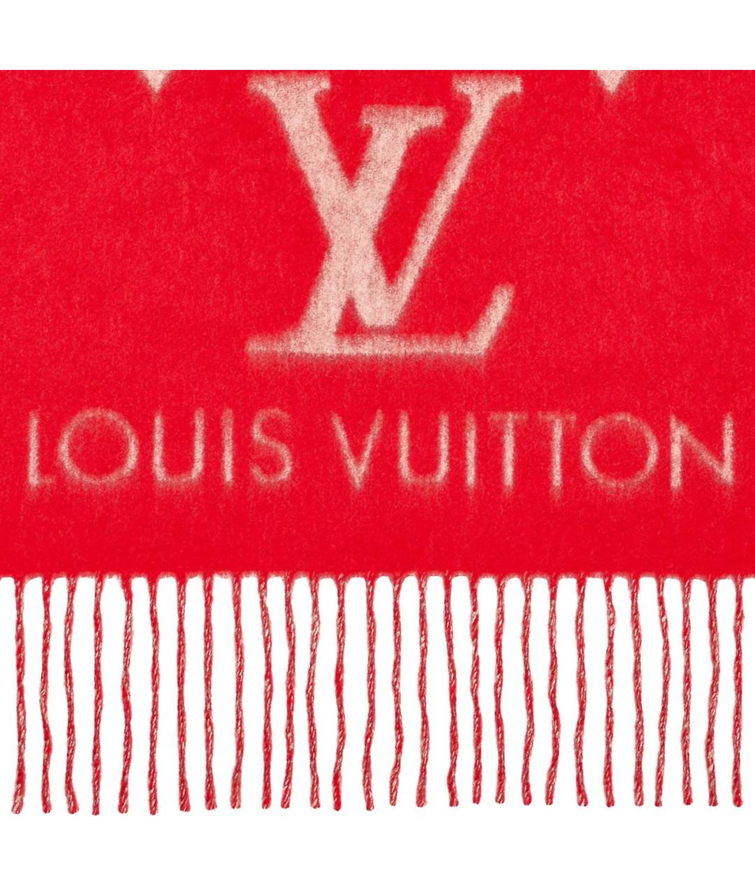 LOUIS VUITTON Красный кашемировый шарф, фото 2