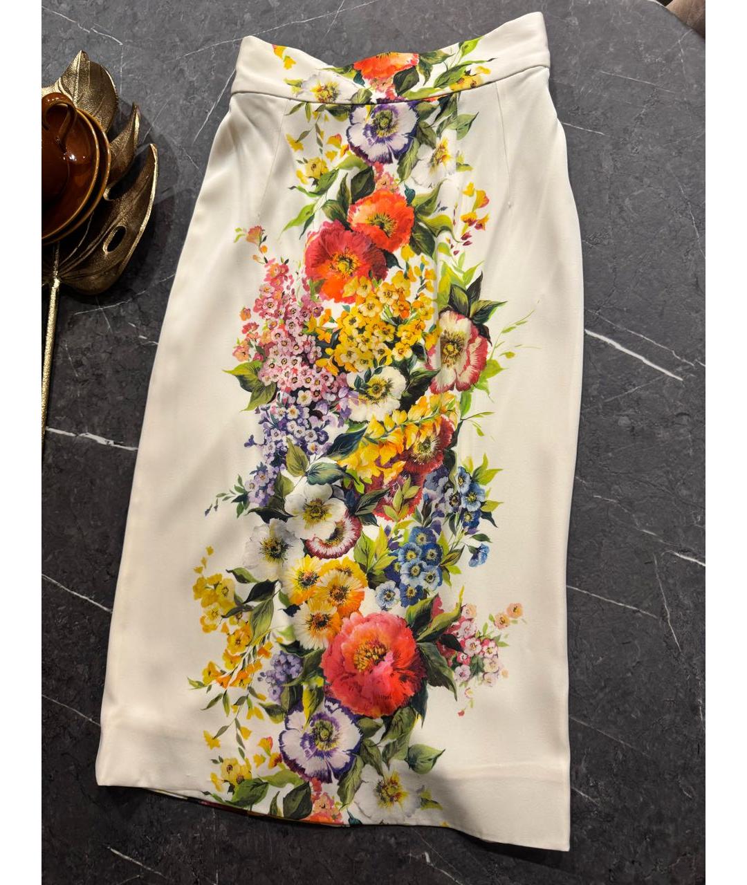 DOLCE&GABBANA Мульти шелковая юбка миди, фото 9