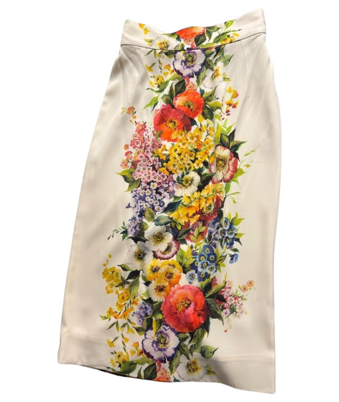 DOLCE&GABBANA Мульти шелковая юбка миди, фото 1