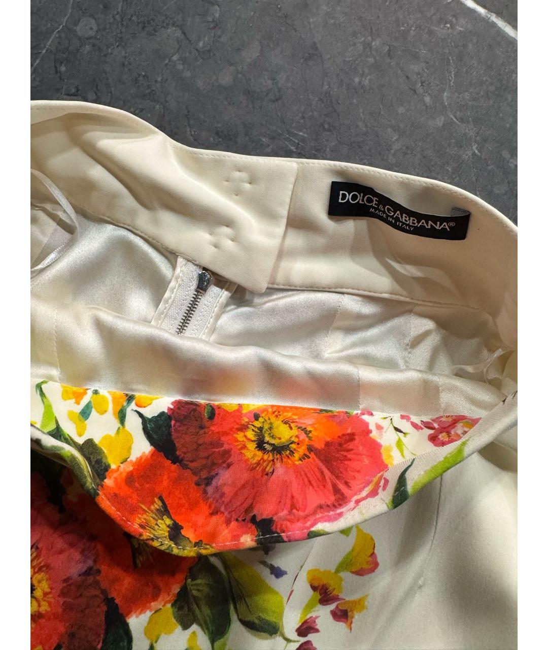 DOLCE&GABBANA Мульти шелковая юбка миди, фото 5