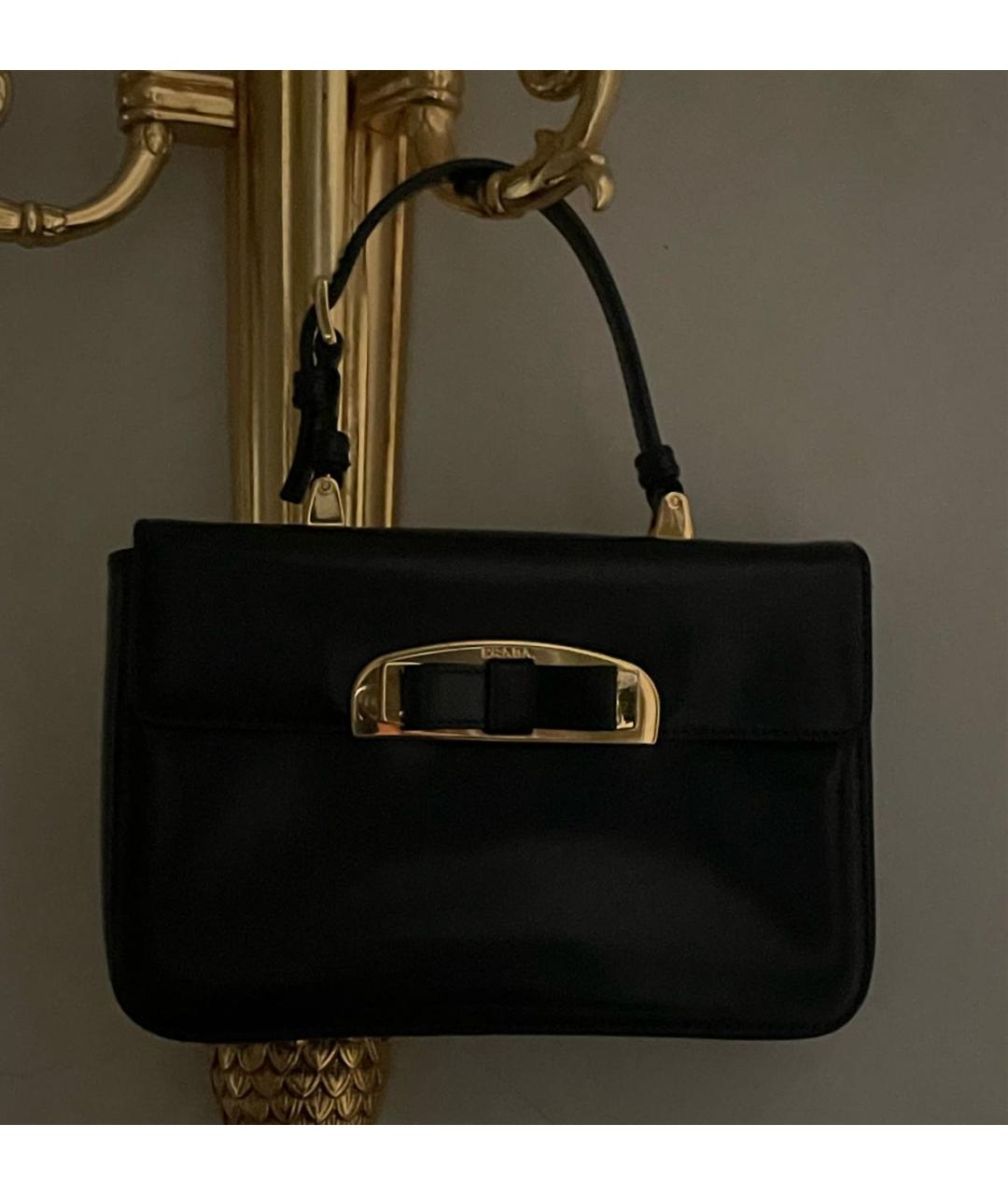 PRADA Черная кожаная сумка с короткими ручками, фото 7