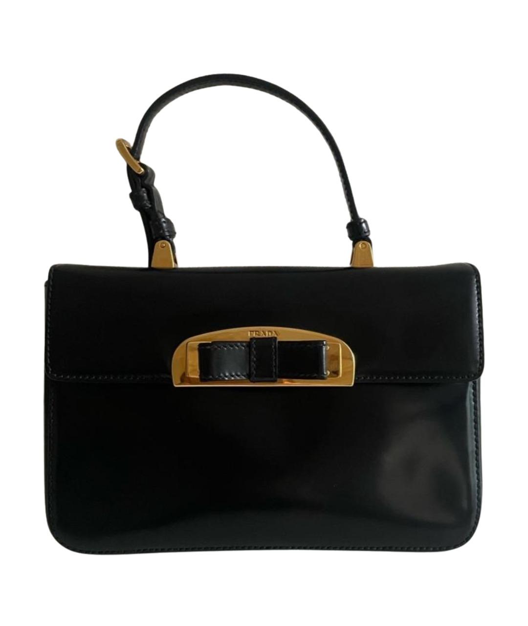 PRADA Черная кожаная сумка с короткими ручками, фото 1