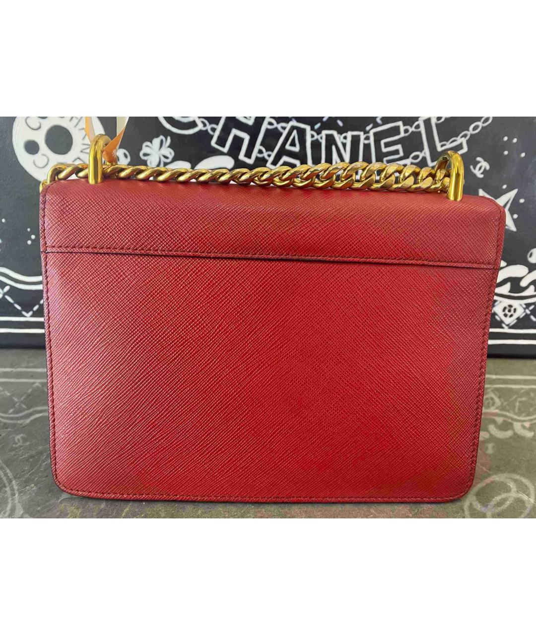 PRADA Красная кожаная сумка через плечо, фото 2