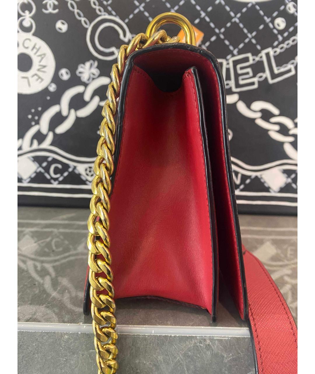 PRADA Красная кожаная сумка через плечо, фото 4