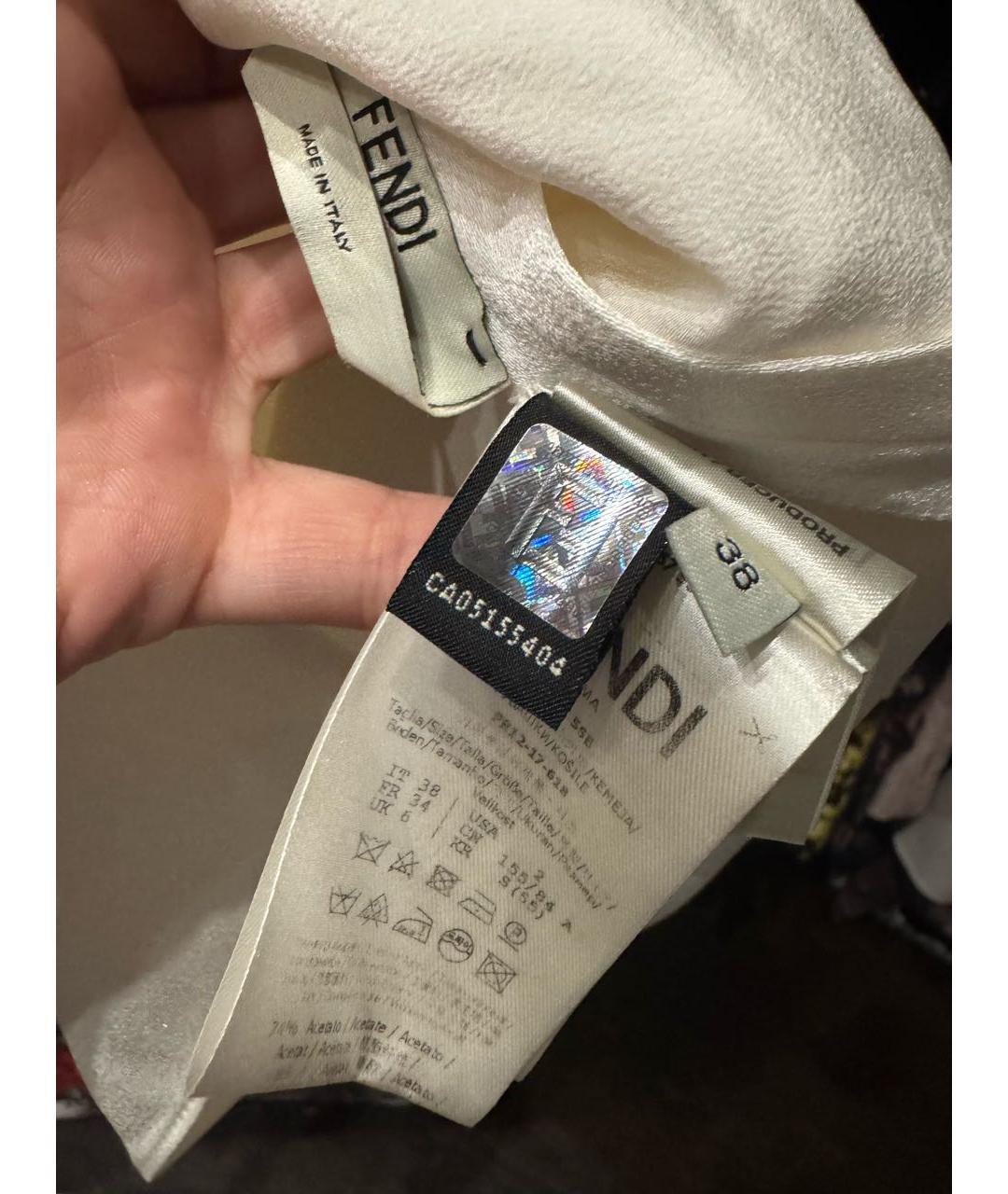 FENDI Белая ацетатная блузы, фото 7