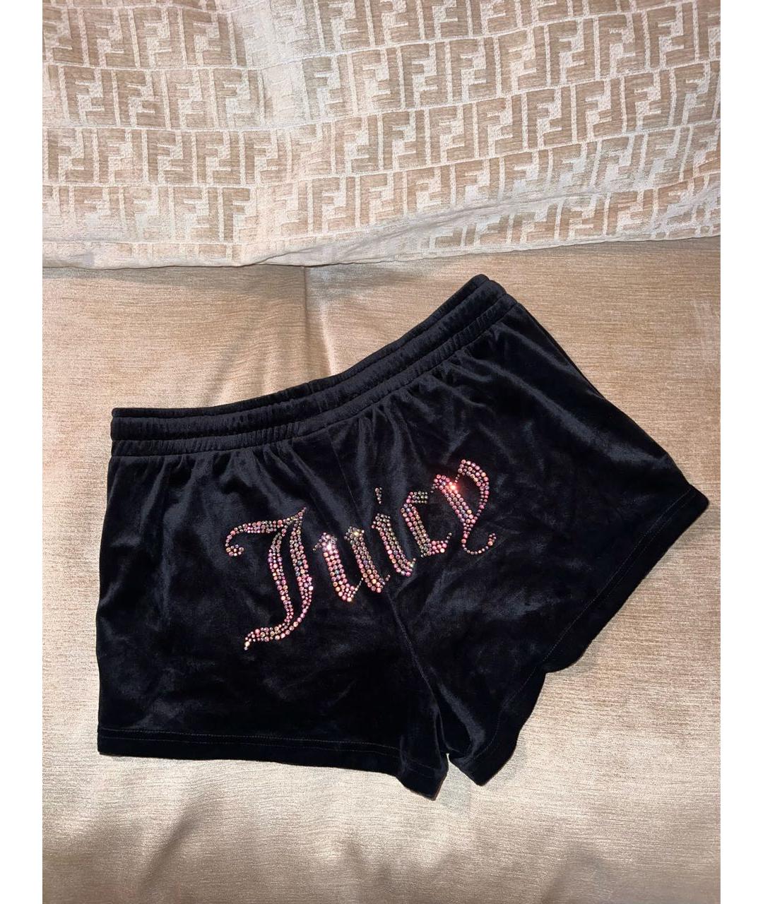 JUICY COUTURE Черные велюровые шорты, фото 2