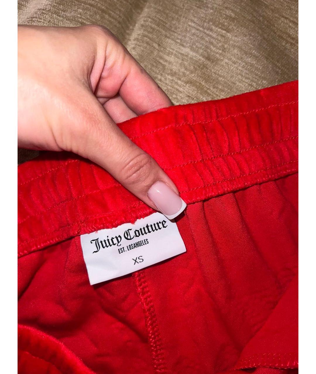 JUICY COUTURE Красные велюровые шорты, фото 4