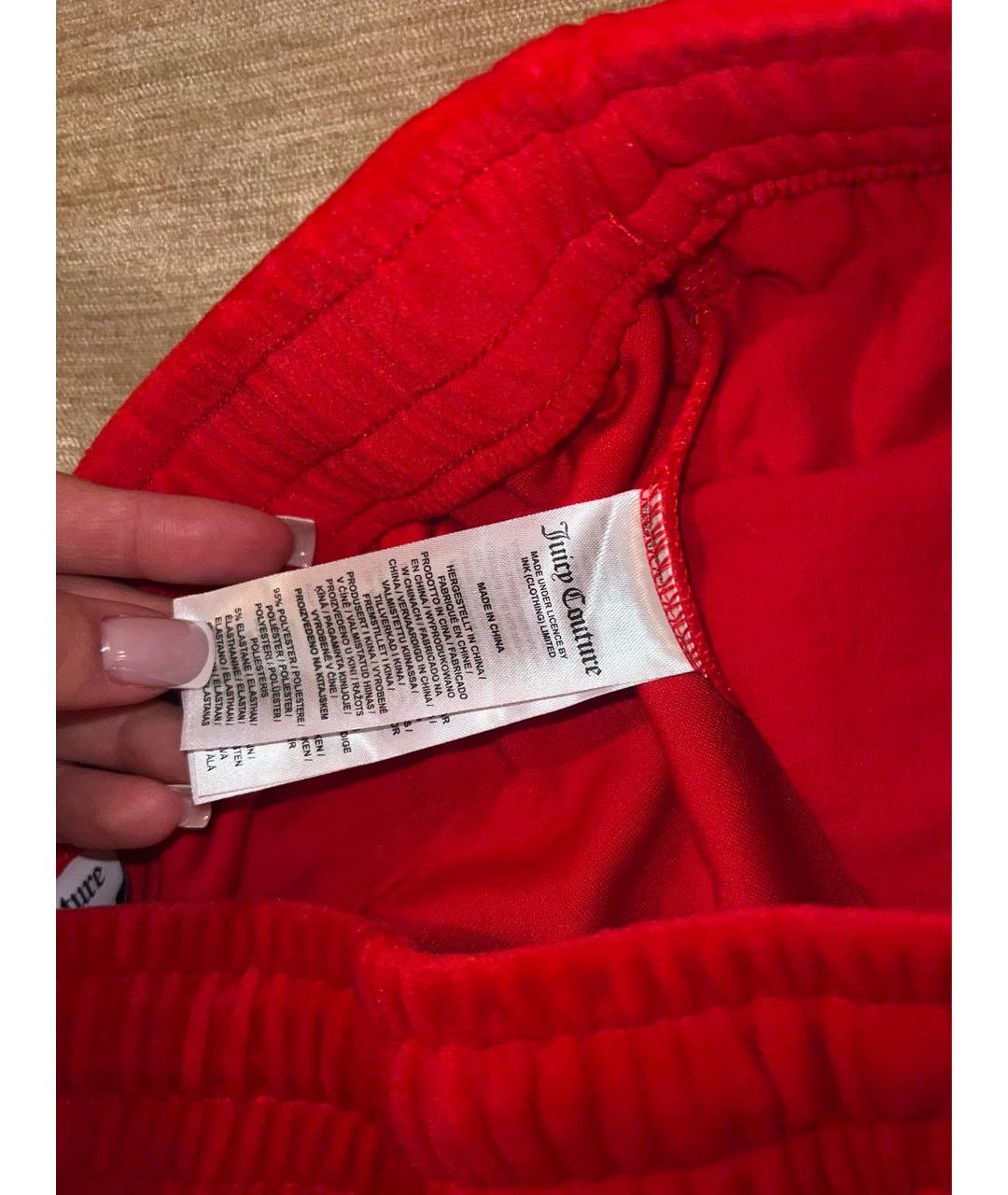 JUICY COUTURE Красные велюровые шорты, фото 5