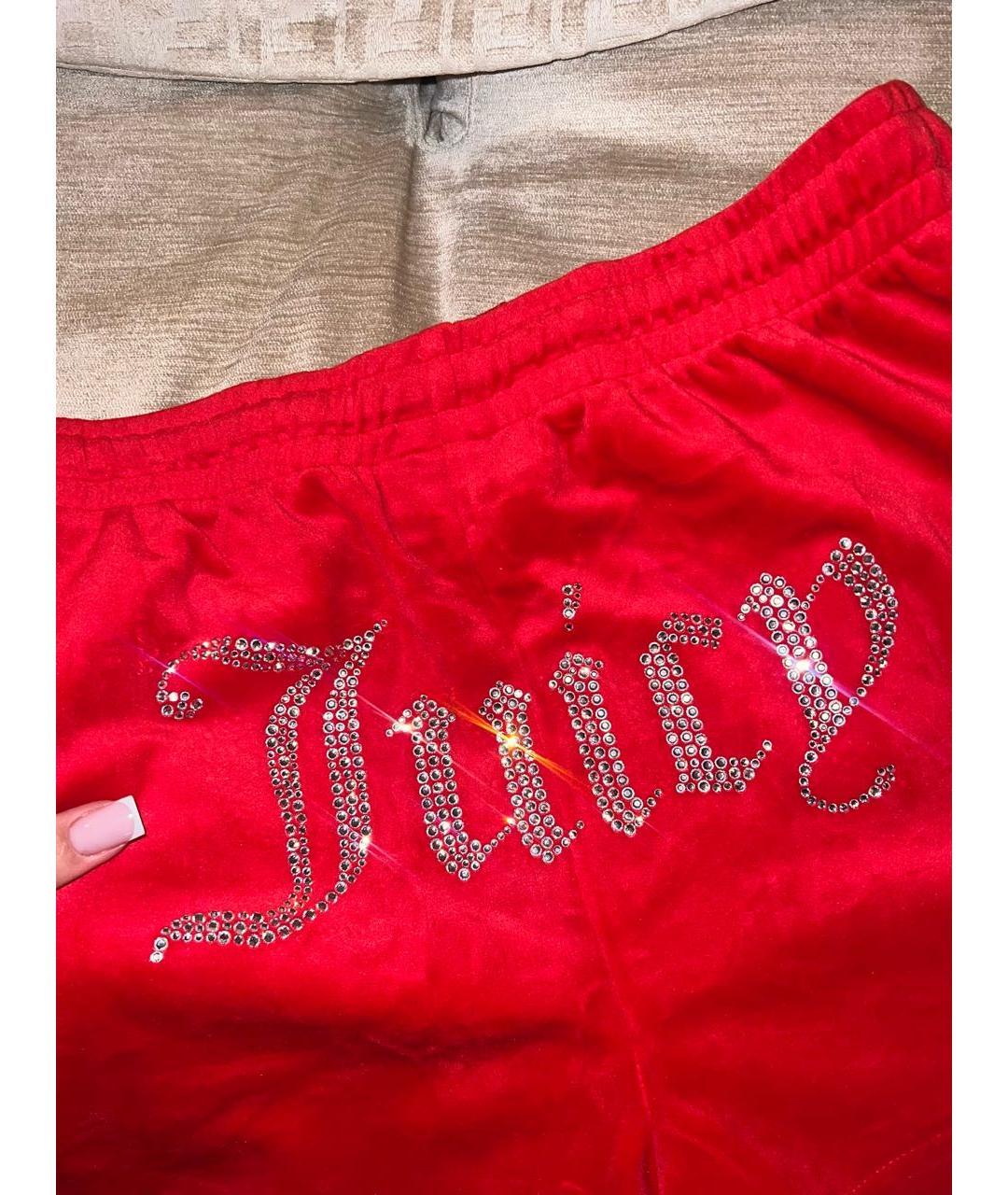 JUICY COUTURE Красные велюровые шорты, фото 3