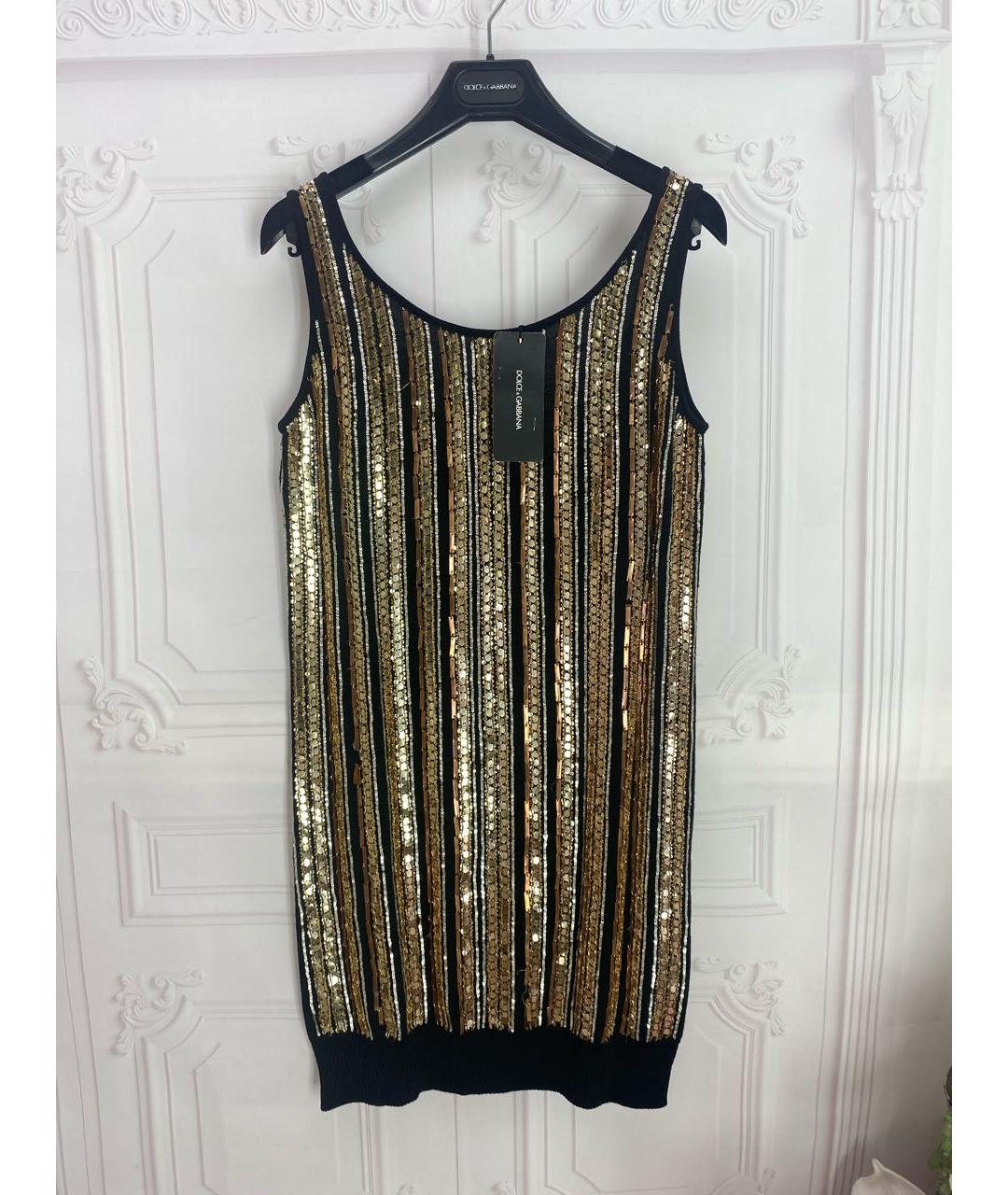 DOLCE&GABBANA Мульти шерстяное коктейльное платье, фото 5