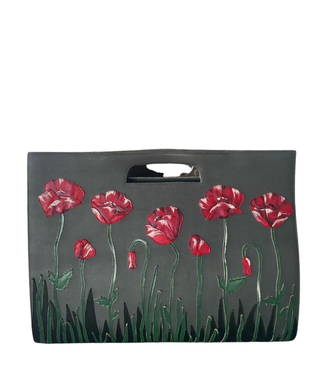 ALEXANDER ARUTYUNOV Серая кожаная сумка с короткими ручками, фото 1