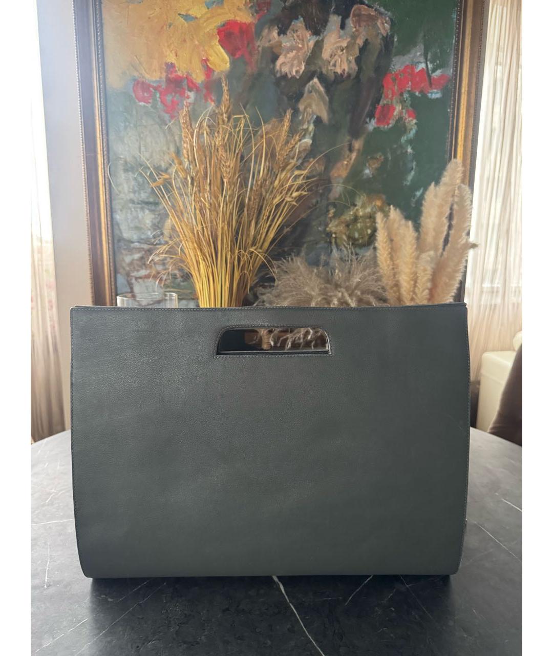 ALEXANDER ARUTYUNOV Серая кожаная сумка с короткими ручками, фото 3