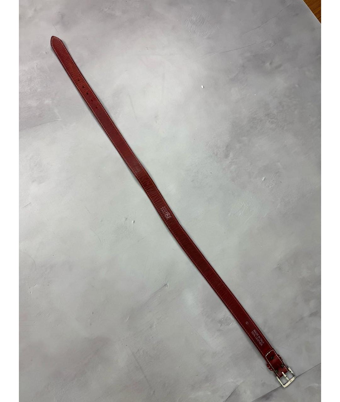 MM6 MAISON MARGIELA Бордовый кожаный ремень, фото 6