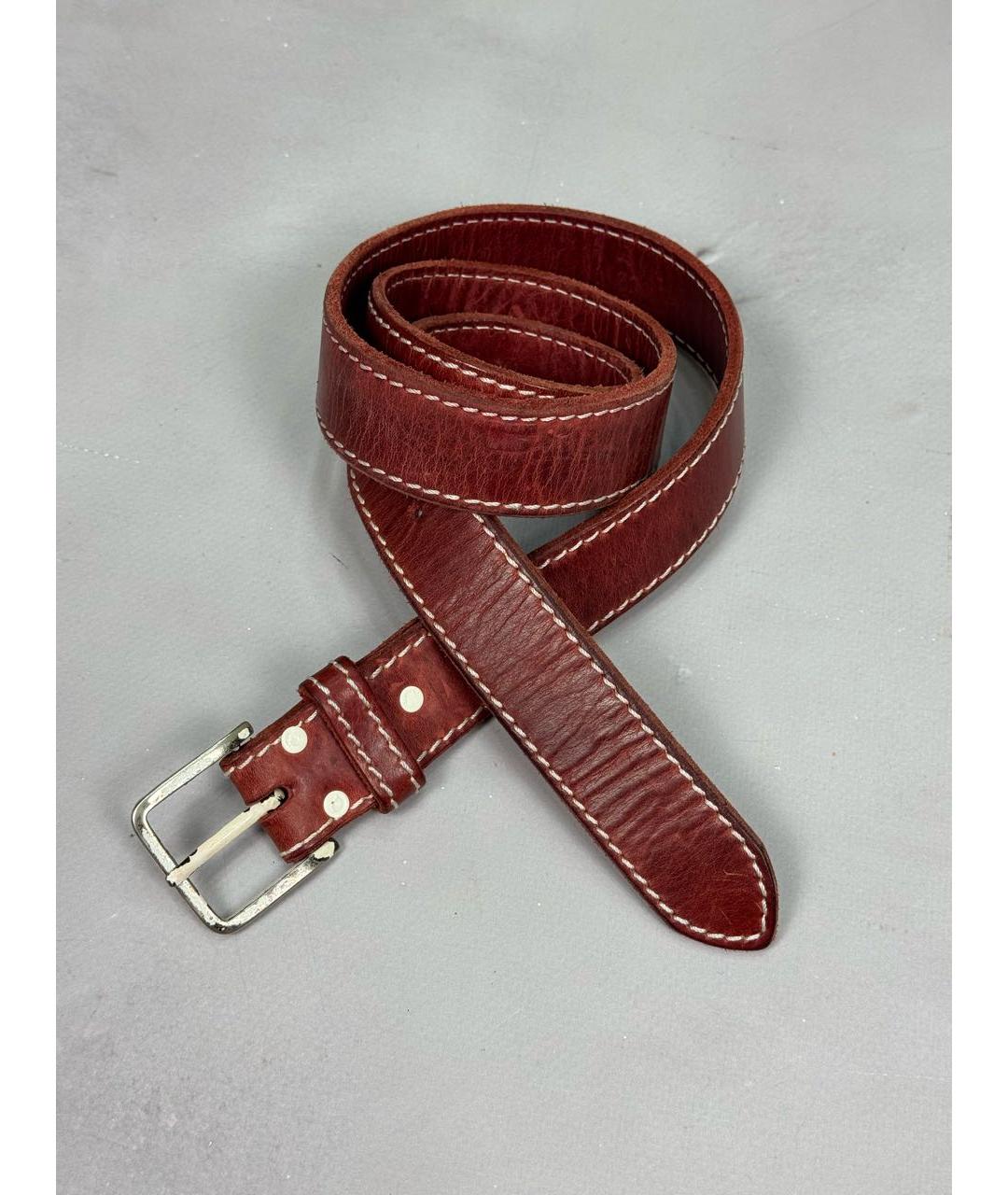 MM6 MAISON MARGIELA Бордовый кожаный ремень, фото 9