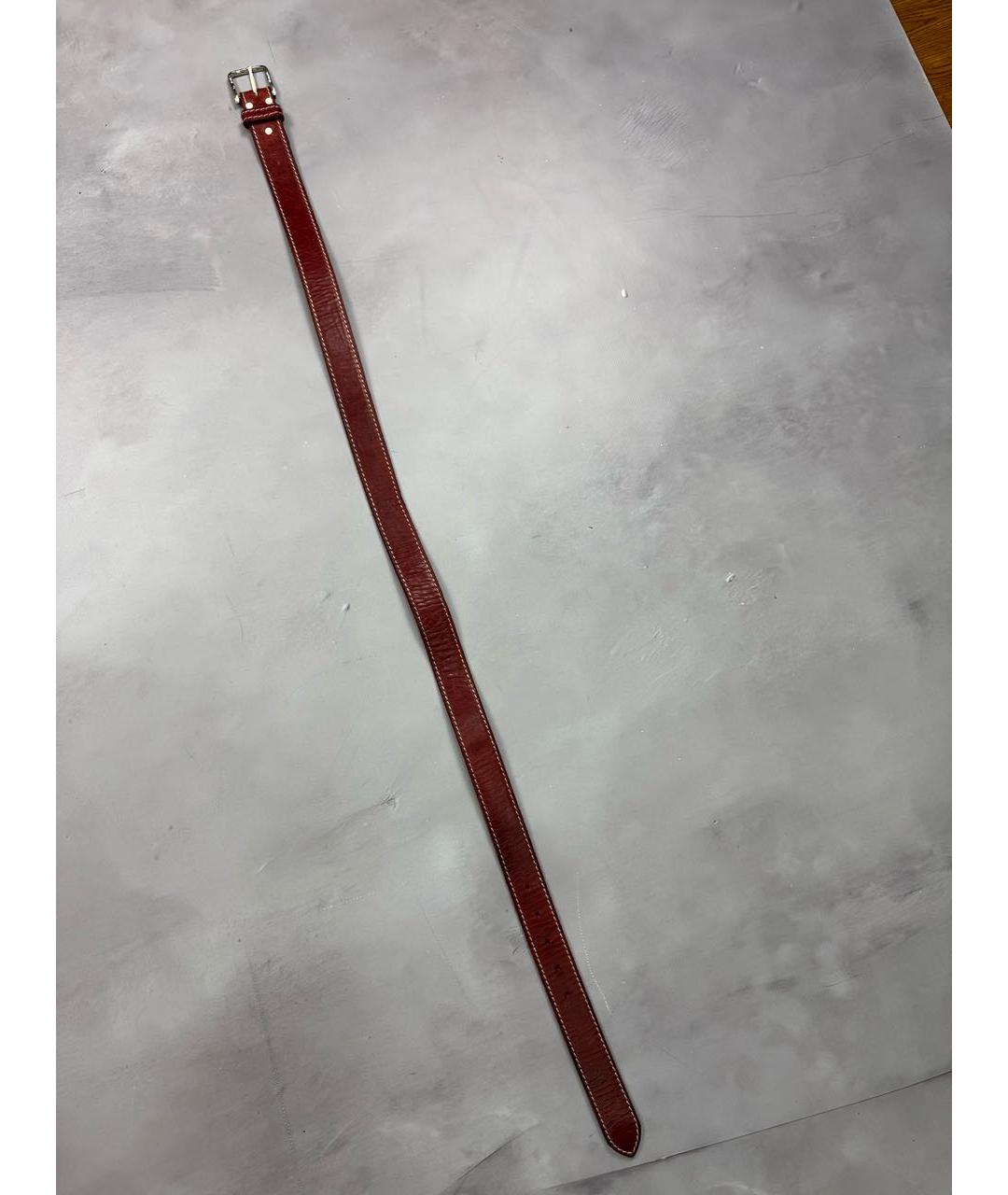 MM6 MAISON MARGIELA Бордовый кожаный ремень, фото 2