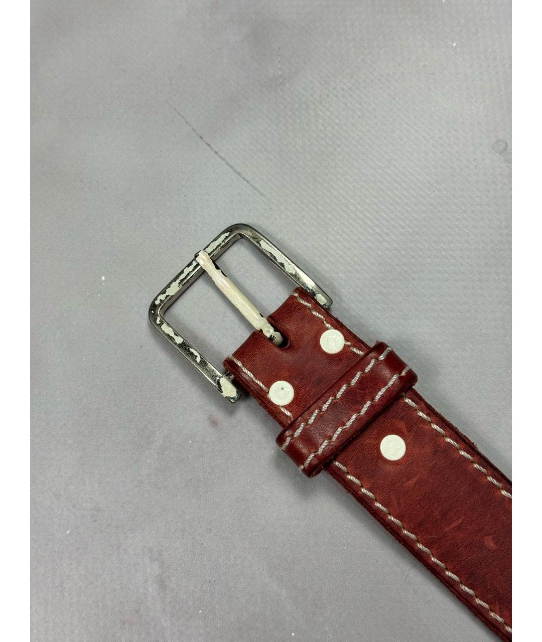MM6 MAISON MARGIELA Бордовый кожаный ремень, фото 3