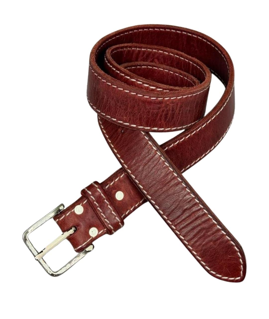 MM6 MAISON MARGIELA Бордовый кожаный ремень, фото 1