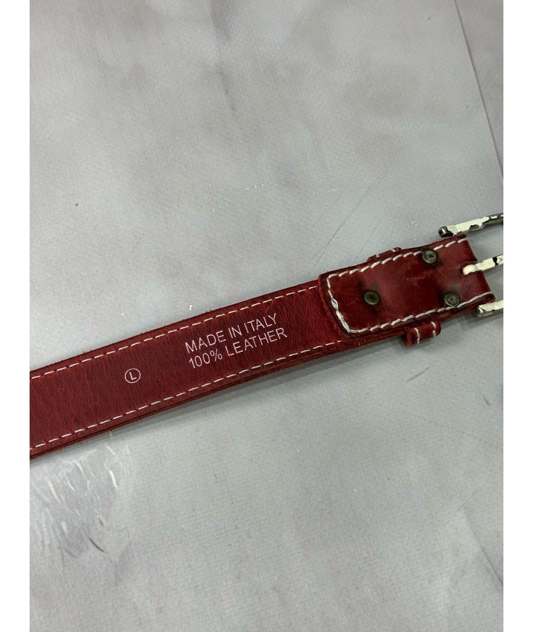 MM6 MAISON MARGIELA Бордовый кожаный ремень, фото 7