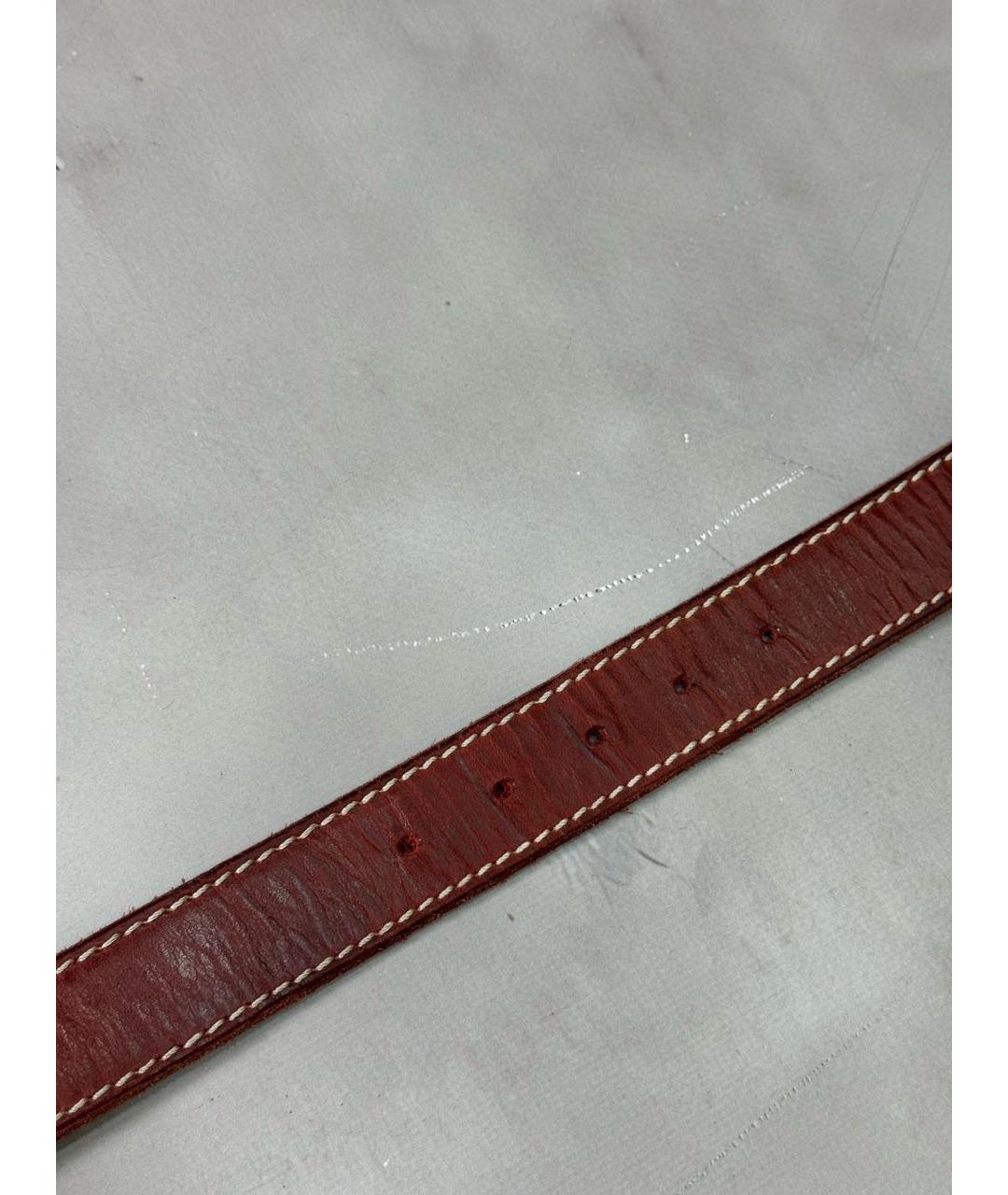 MM6 MAISON MARGIELA Бордовый кожаный ремень, фото 4