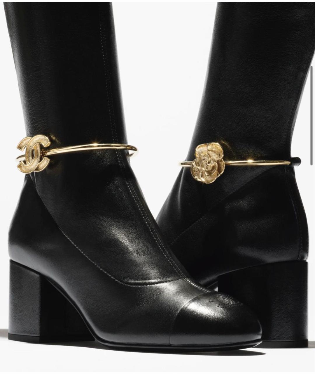 CHANEL Черные кожаные сапоги, фото 3