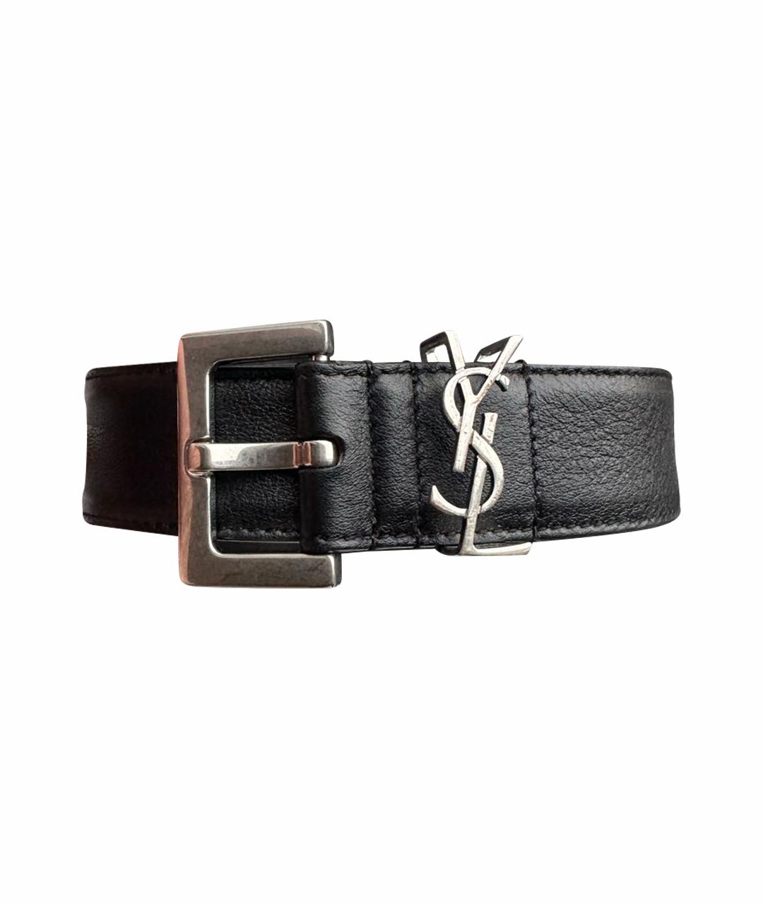 SAINT LAURENT Черный кожаный ремень, фото 1