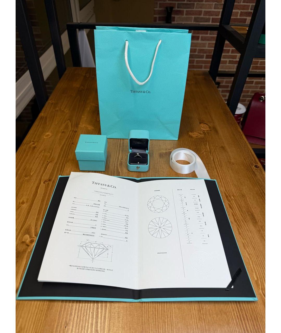 TIFFANY&CO Серебряное платиновое кольцо, фото 5