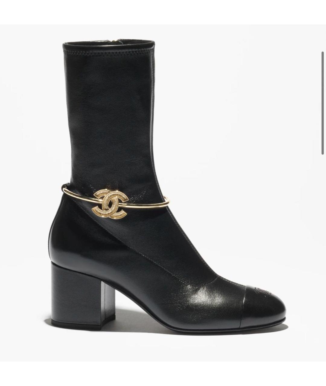 CHANEL Черные кожаные ботильоны, фото 9