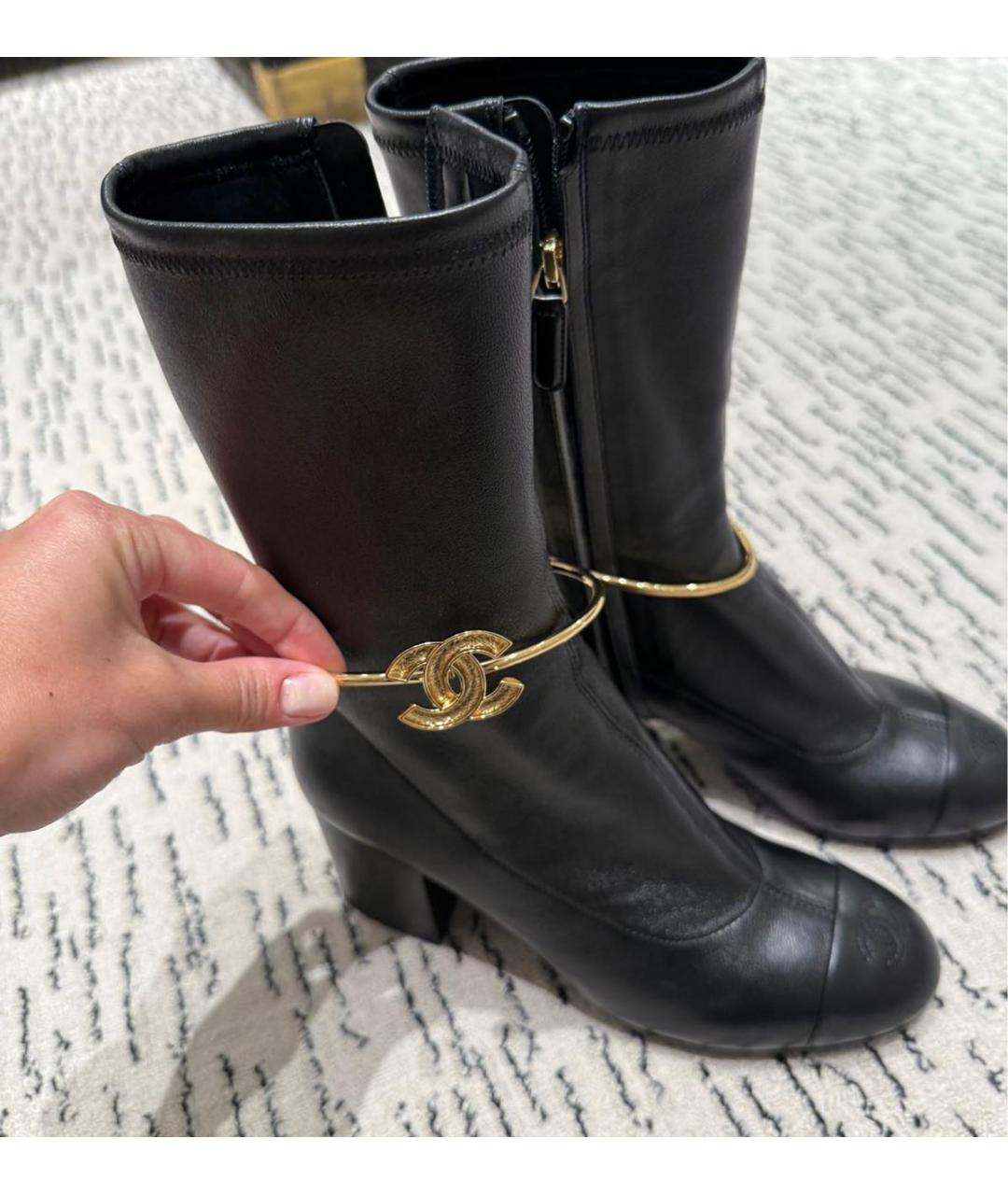 CHANEL Черные кожаные ботильоны, фото 7