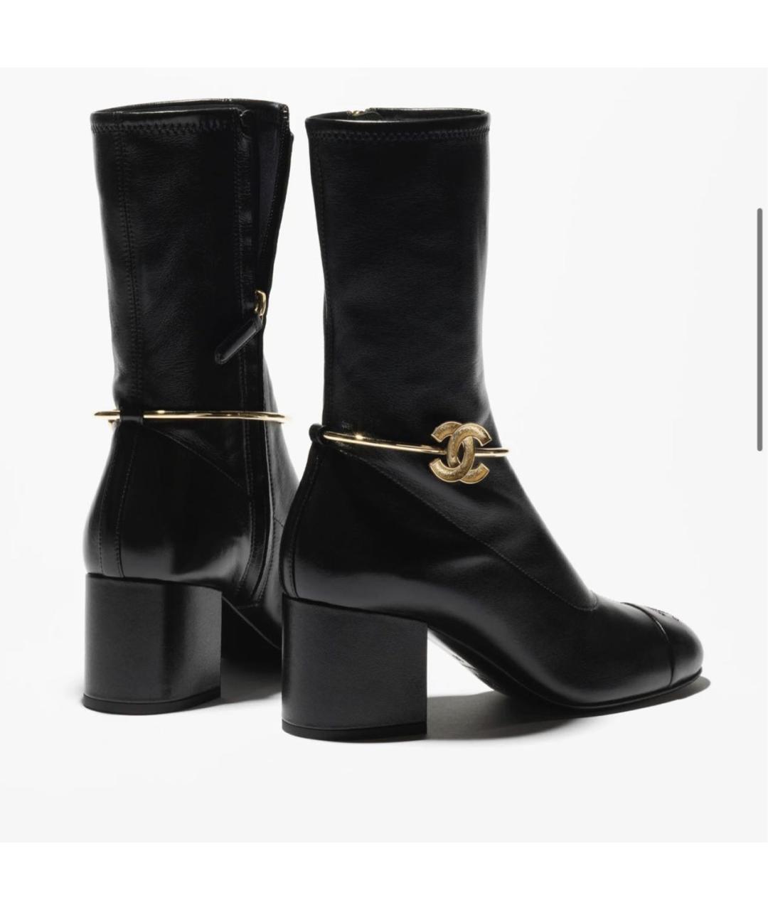 CHANEL Черные кожаные ботильоны, фото 2