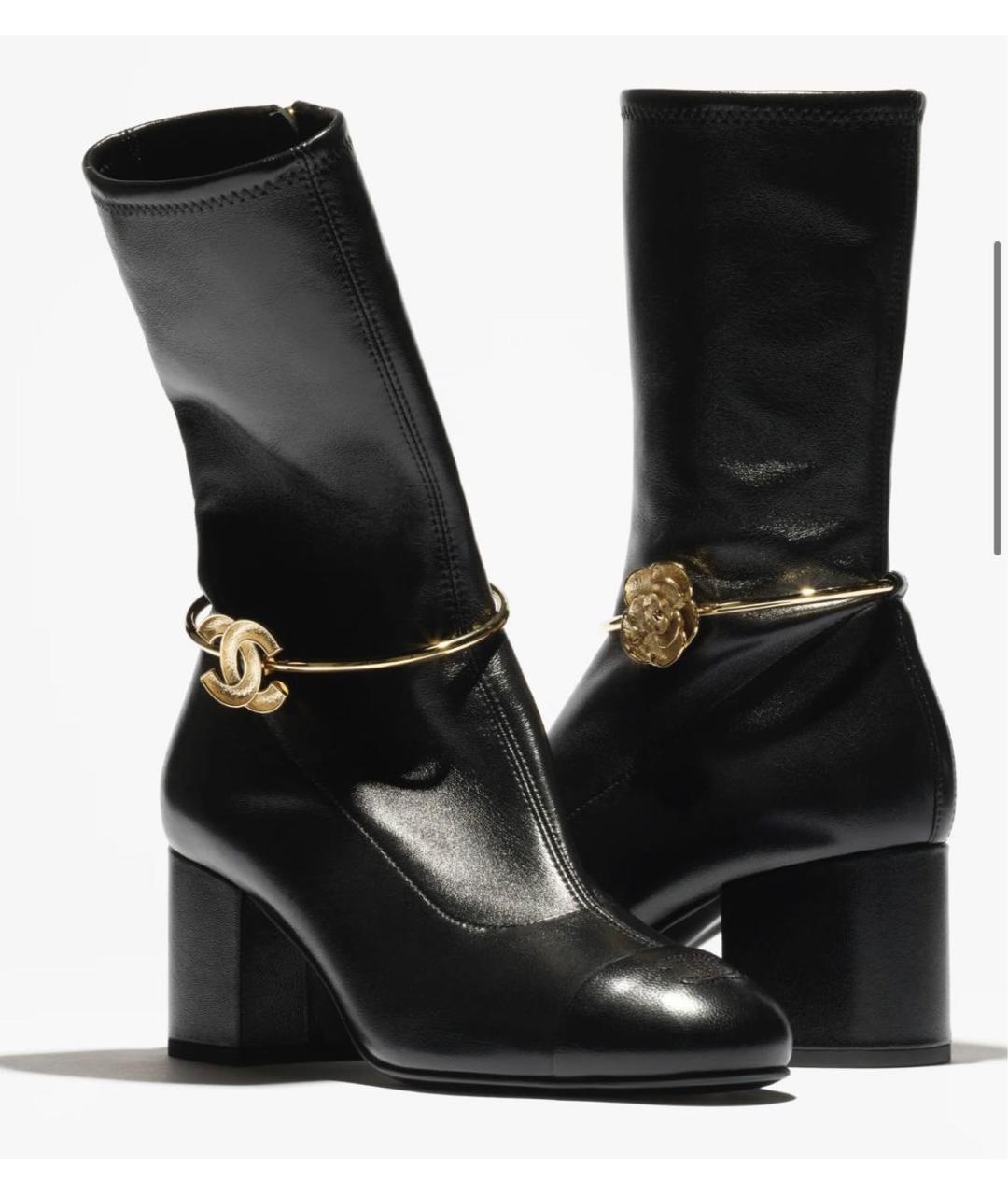 CHANEL Черные кожаные ботильоны, фото 3
