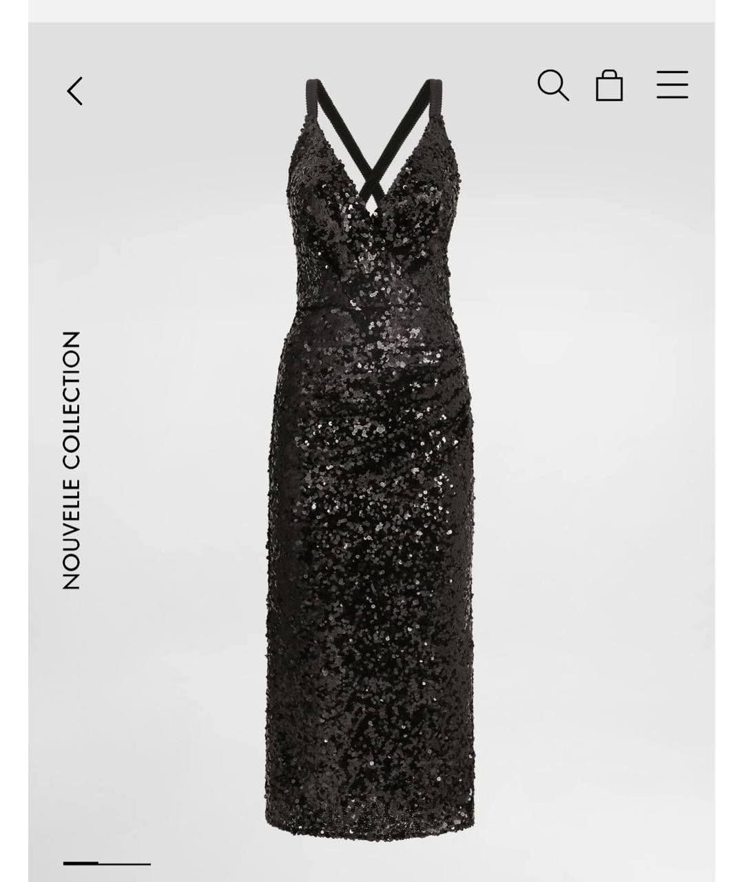 DOLCE&GABBANA Черное полиамидовое вечернее платье, фото 5