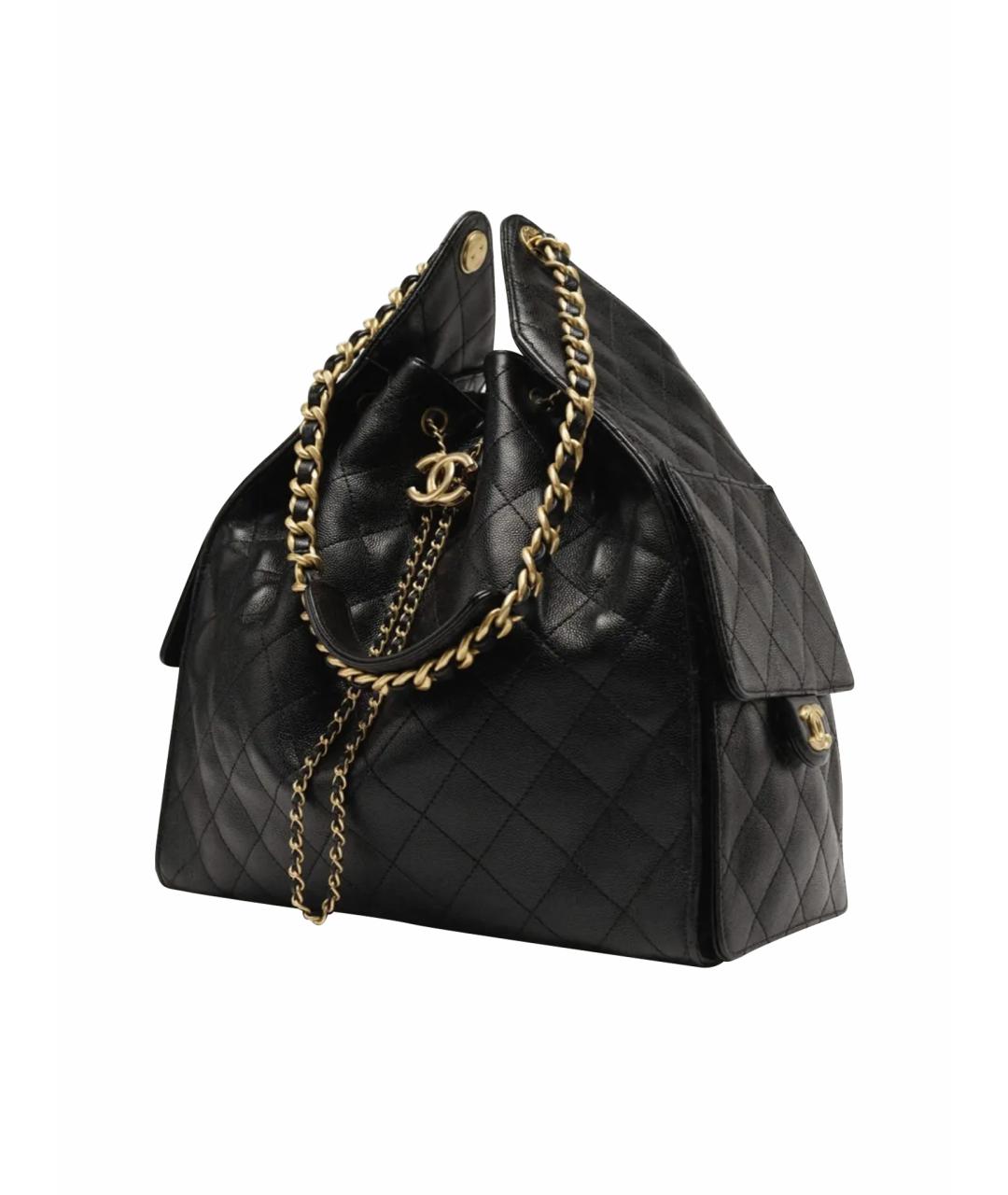 CHANEL Черная кожаная сумка через плечо, фото 1
