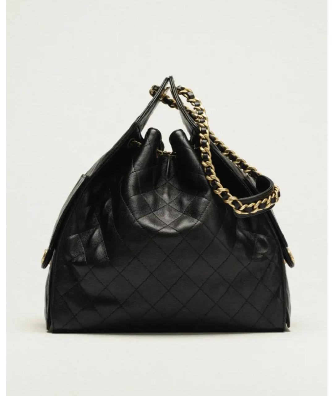 CHANEL Черная кожаная сумка через плечо, фото 3