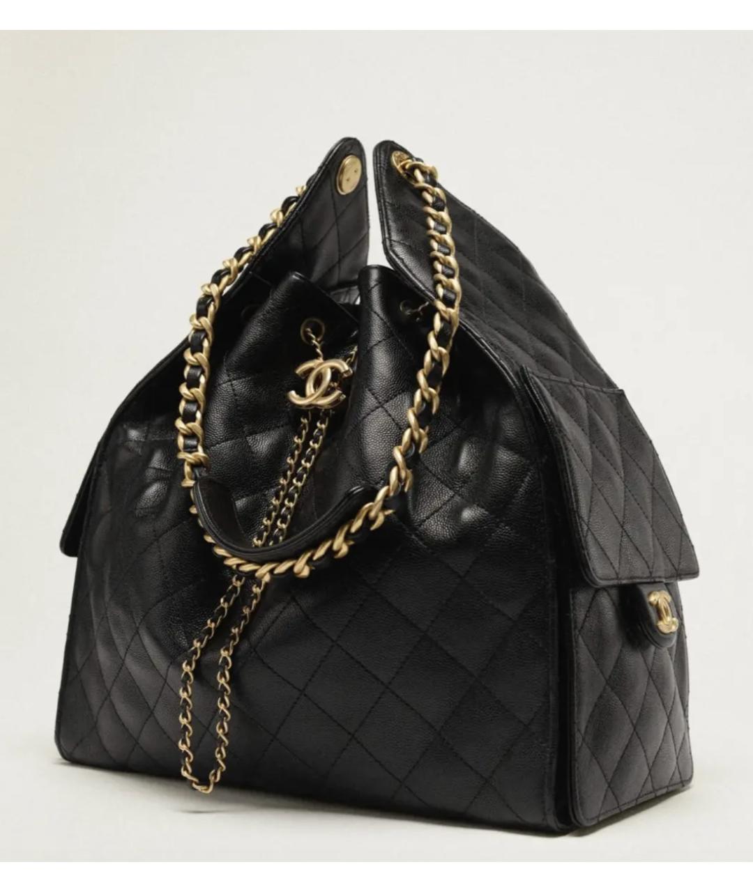 CHANEL Черная кожаная сумка через плечо, фото 4