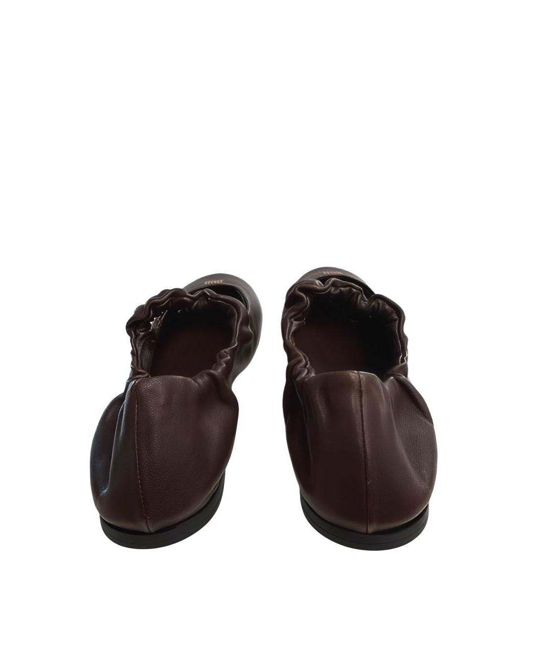 MIU MIU Бордовые кожаные балетки, фото 3