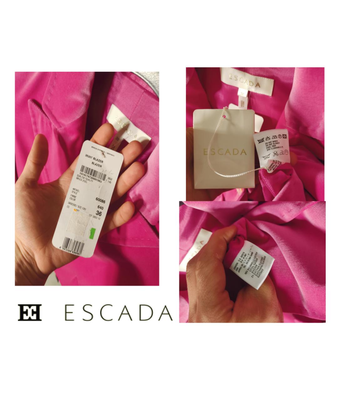 ESCADA Фуксия хлопко-эластановый жакет/пиджак, фото 6