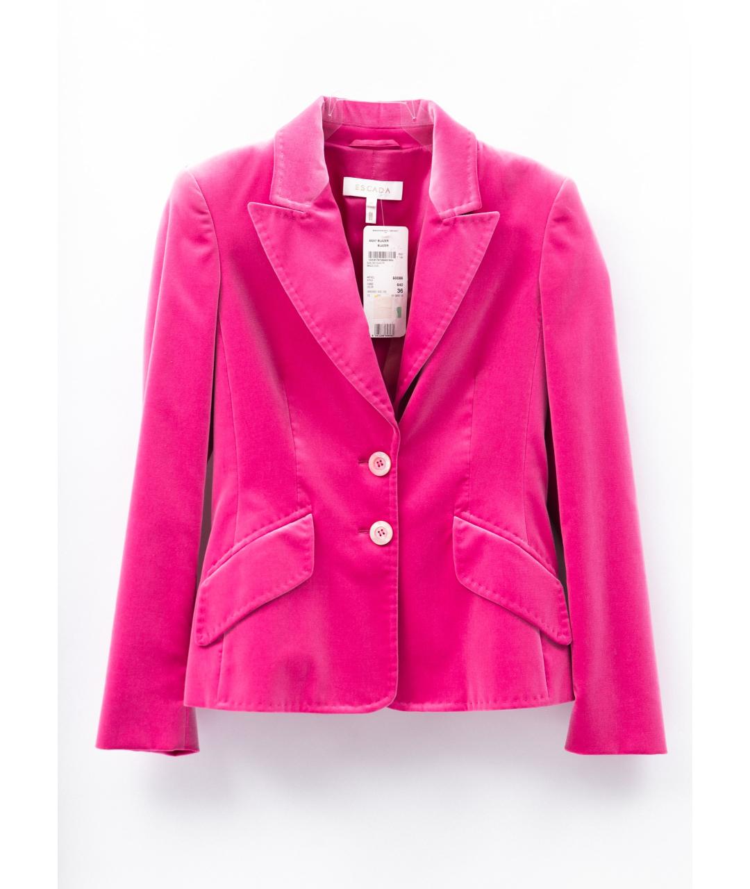 ESCADA Фуксия хлопко-эластановый жакет/пиджак, фото 7