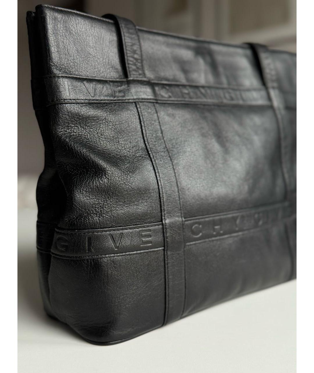 GIVENCHY Черная кожаная сумка тоут, фото 2