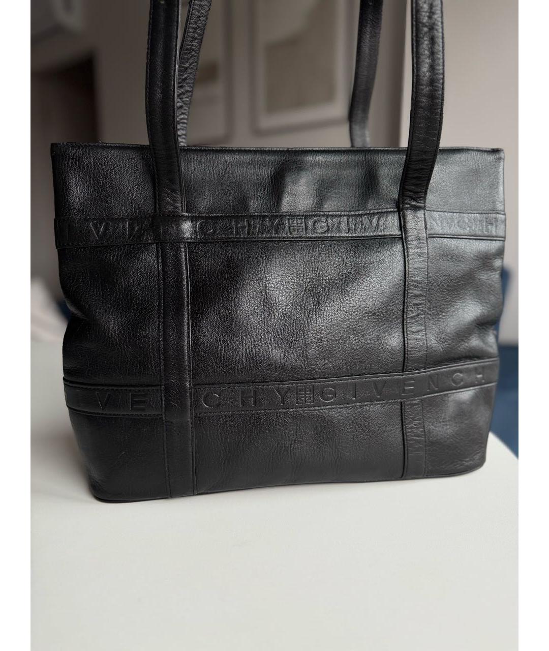 GIVENCHY Черная кожаная сумка тоут, фото 3