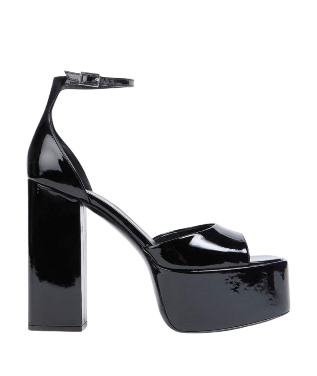 PARIS TEXAS Черные босоножки из лакированной кожи, фото 1